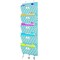 Hanging Wall Mounted Storage Holder Pocket Chart for Magazine, Notebooks, Planners, Mails, 5 Extra Large Pockets(Blue withLantern Pattern)